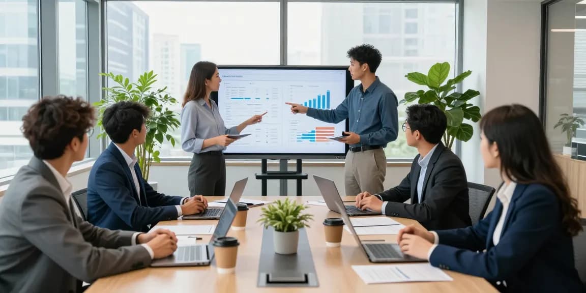Collaborative team meeting at a modern office, showcasing effective strategies with a leading SEO agency Canada.