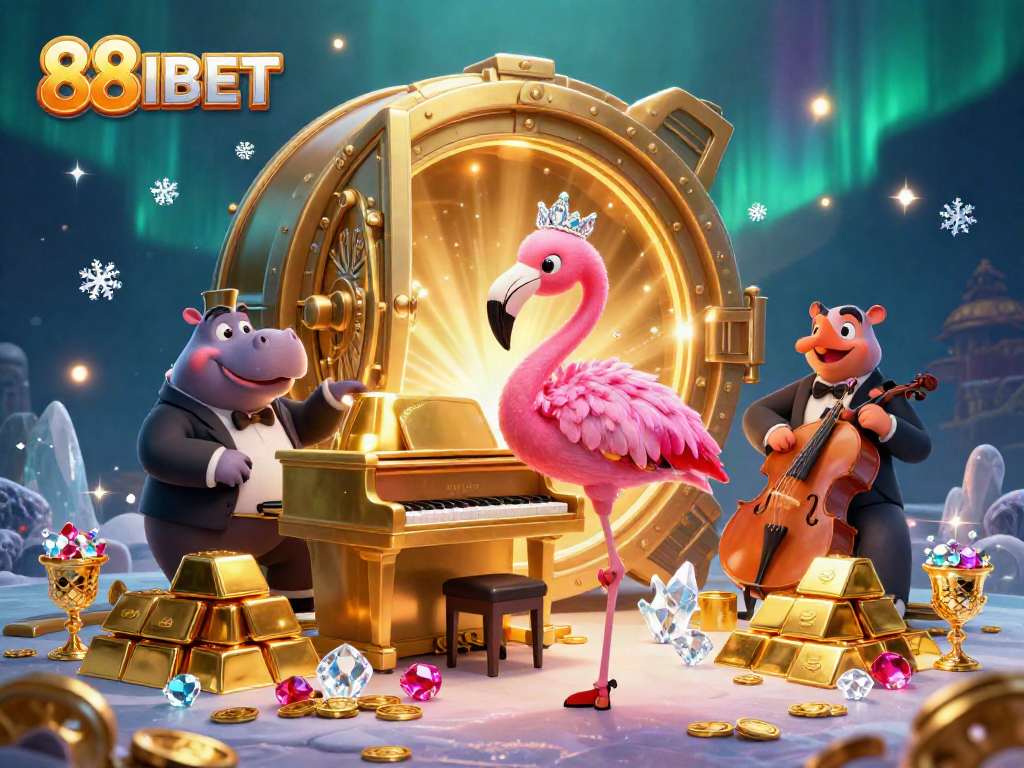 Experience thrilling gameplay with 88IBET in a vibrant casino illustration featuring glamorous characters.
